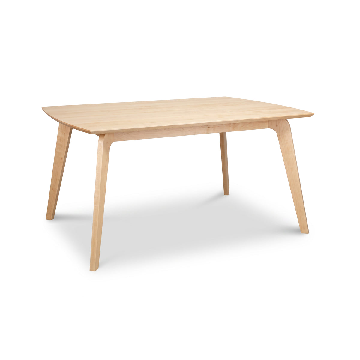 Brighton Solid-Top Table by Lyndon Furniture with a smooth, solid wood surface and angled legs in a distinctive mid-century modern design.