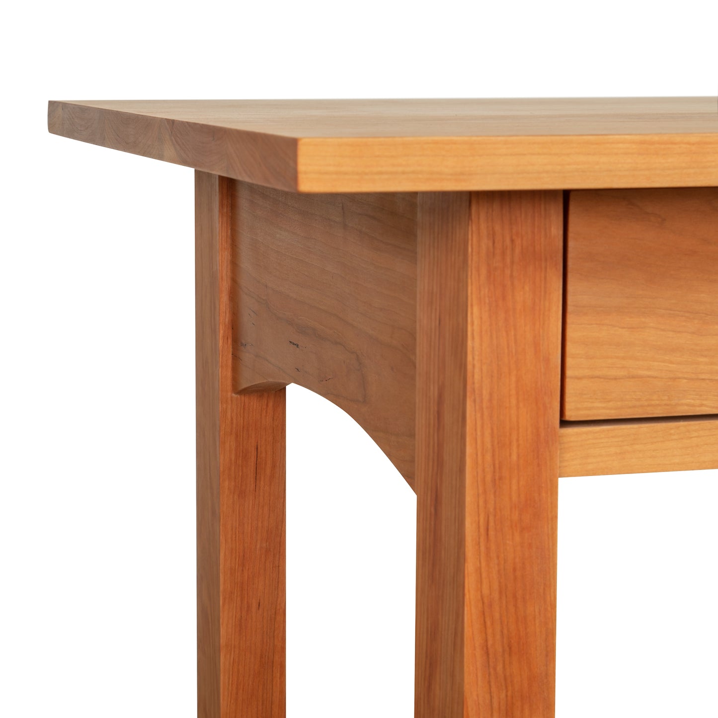Burlington Shaker 2-Drawer Coffee Table by Vermont Furniture Designs in solid cherry, featuring clean lines and fine craftsmanship.