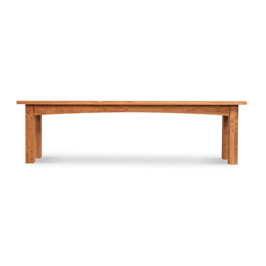 Burlington Shaker Bench by Vermont Furniture Designs with a rectangular seat, straight legs, and arched beam in a sleek, modern style.