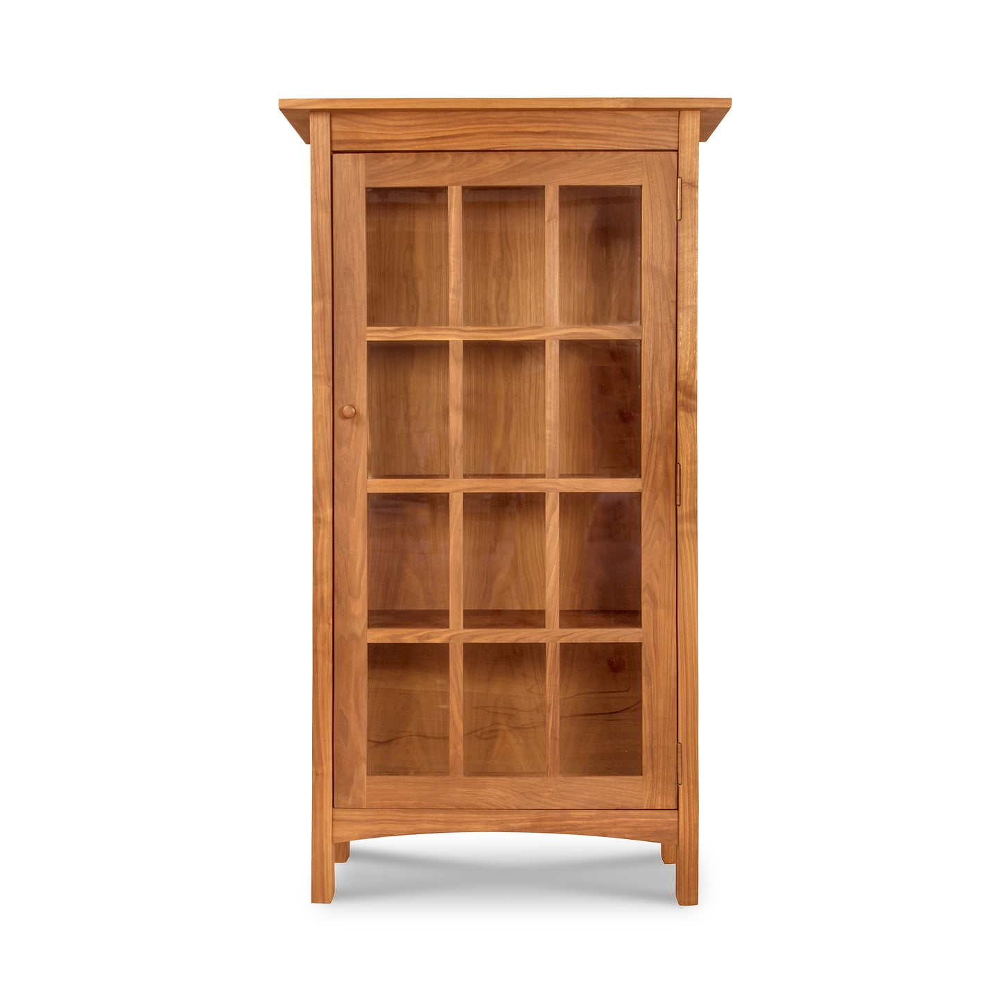Burlington Shaker Glass Door Bookcase with 9 window-style panes, crafted from premium solid wood by Vermont Furniture Designs.