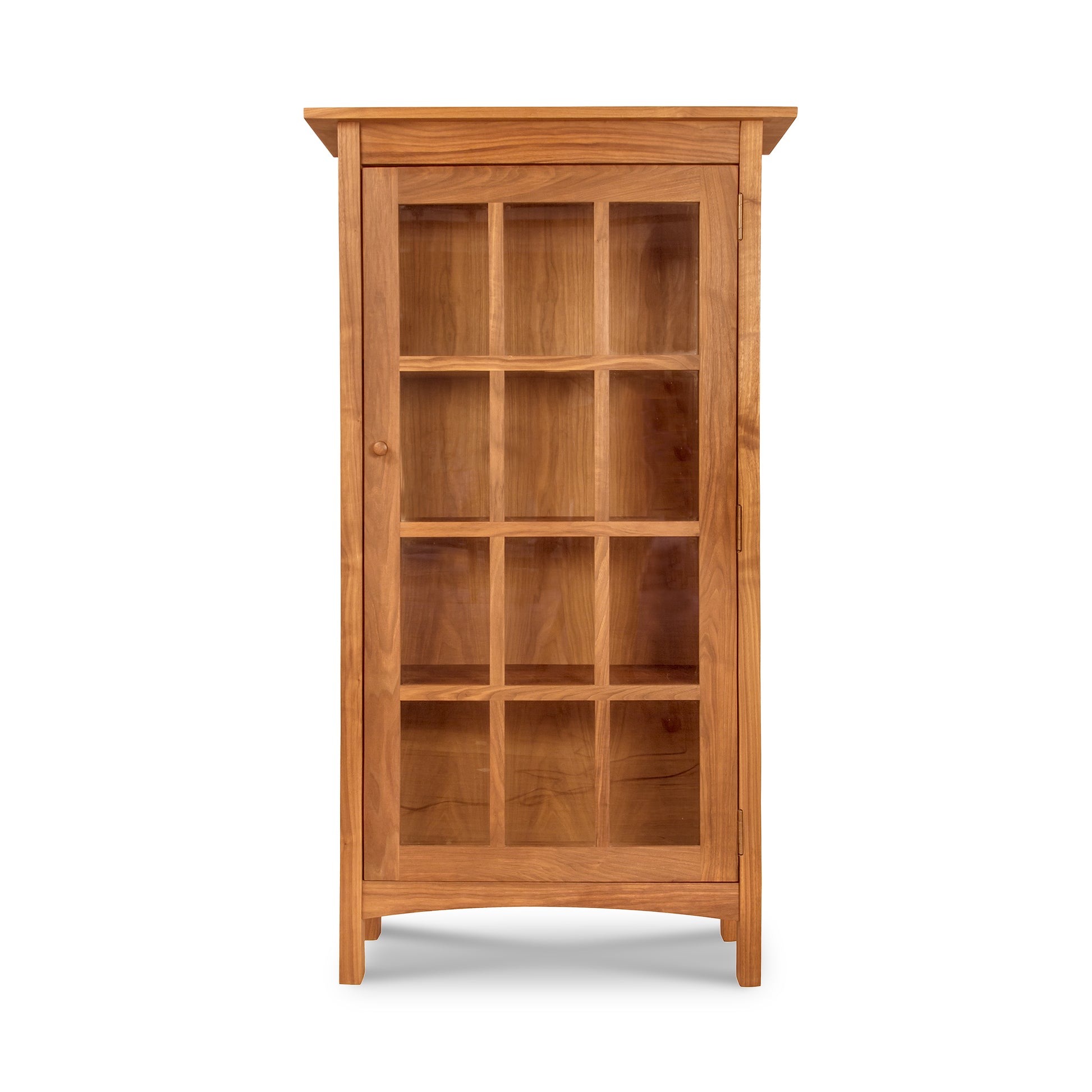 Burlington Shaker Glass Door Bookcase with 9 window-style panes, crafted from premium solid wood by Vermont Furniture Designs.