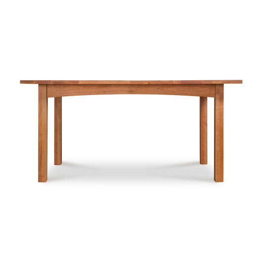 Burlington Shaker Solid Top Dining Table by Vermont Furniture Designs, front view, showcasing high quality craftsmanship and classic shaker style.