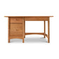 Vermont Furniture Designs Burlington Shaker Study Desk with three drawers on one side, isolated on a white background.