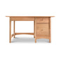 Vermont Furniture Designs Burlington Shaker Study Desk with drawers on one side, isolated on a white background.