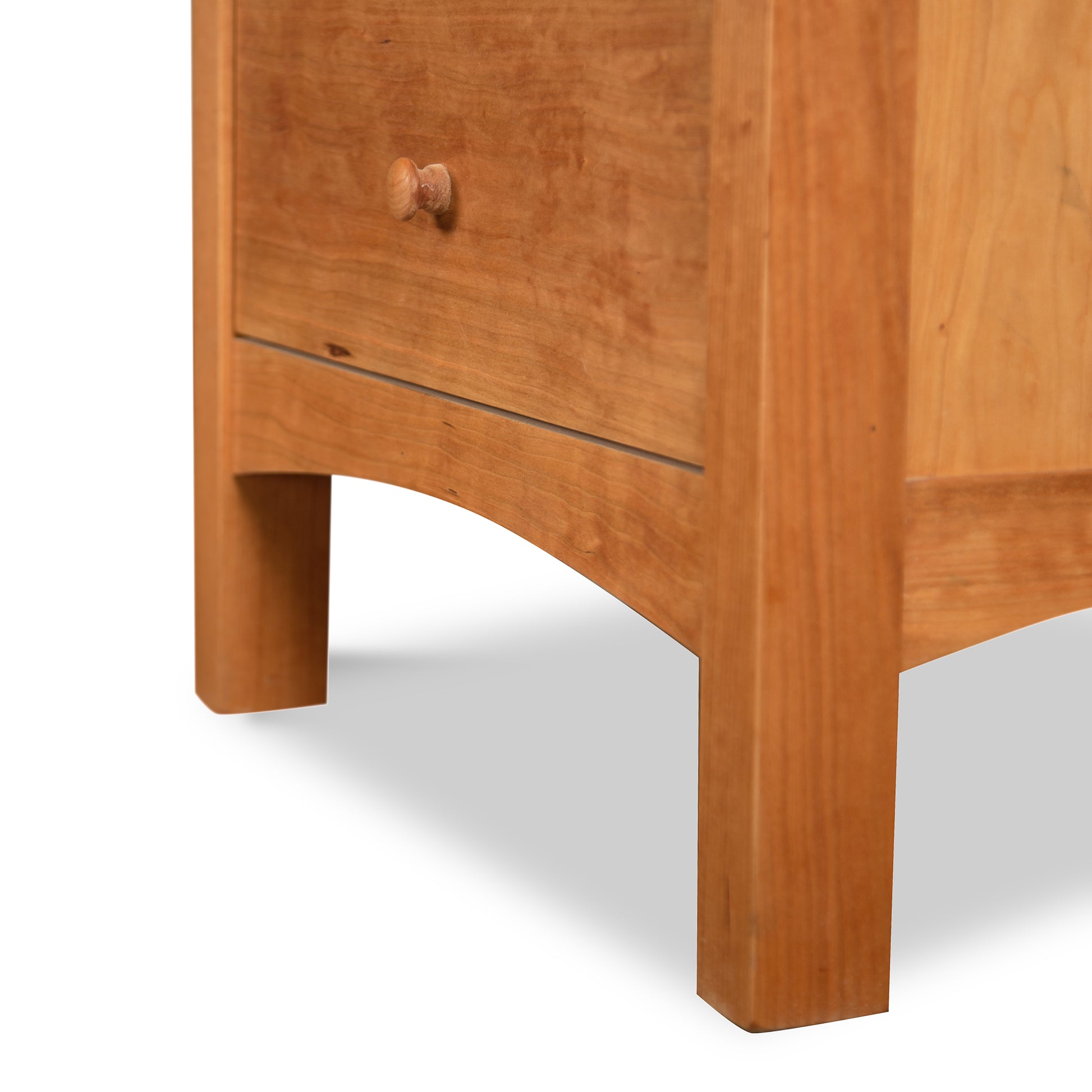 Burlington Shaker Tall Storage Chest by Vermont Furniture Designs with a round wooden knob, highlighting fine craftsmanship and quality wood finish.