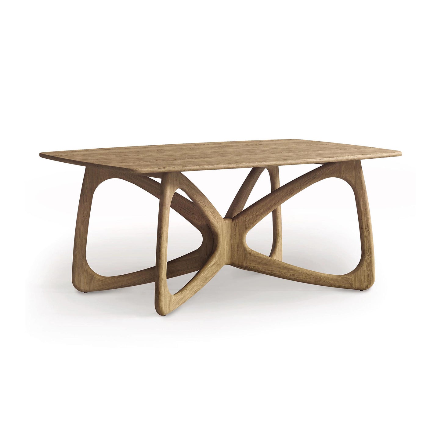 Copeland Butterfly Solid Top Dining Table made from North American hardwoods, showcasing a sleek surface and distinctive geometric base.