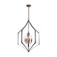 A handcrafted Carousel Chandelier with a metal frame, made by Hubbardton Forge.