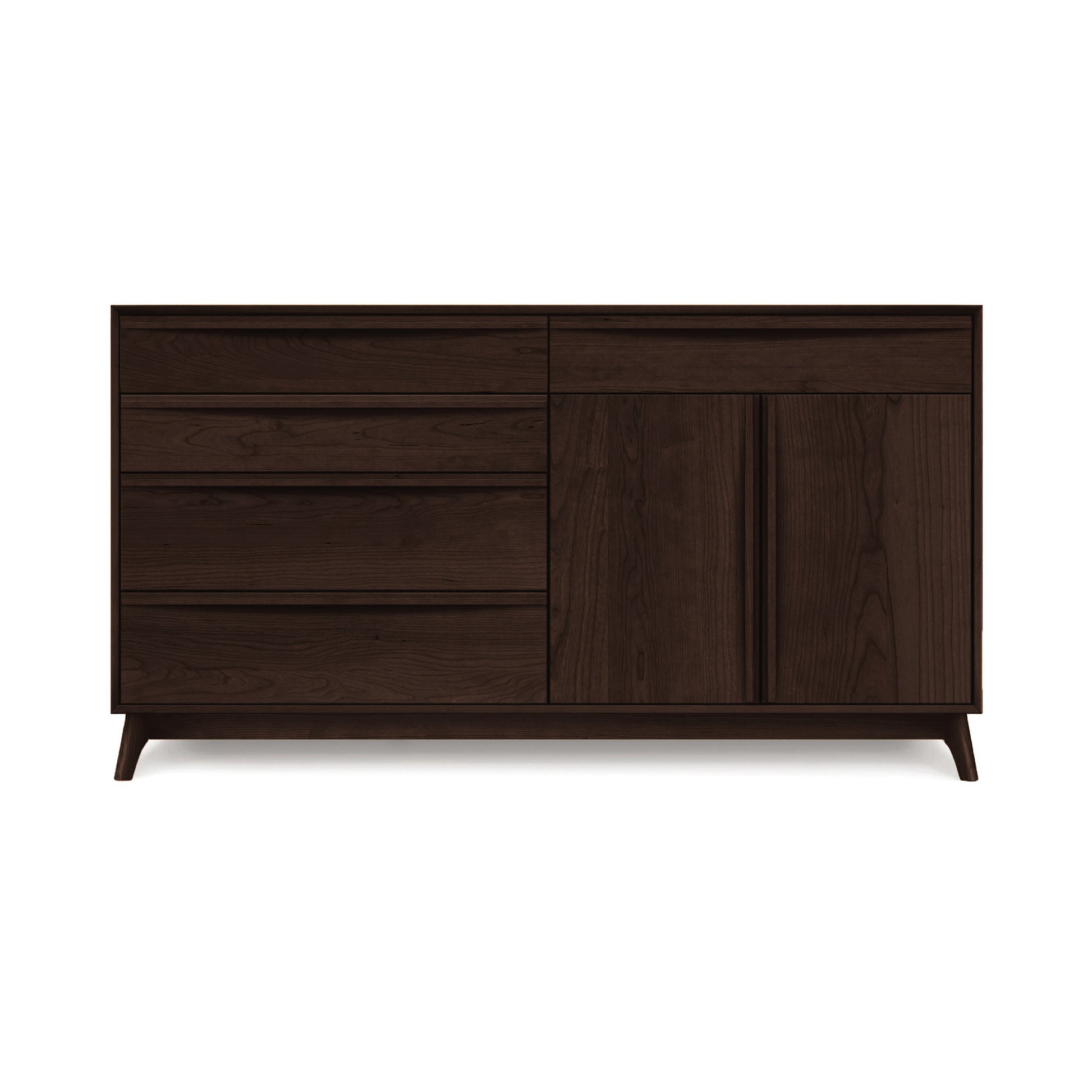 Copeland Furniture Catalina Dresser with 5 drawers and 2 doors in a minimalist, mid-century modern design.