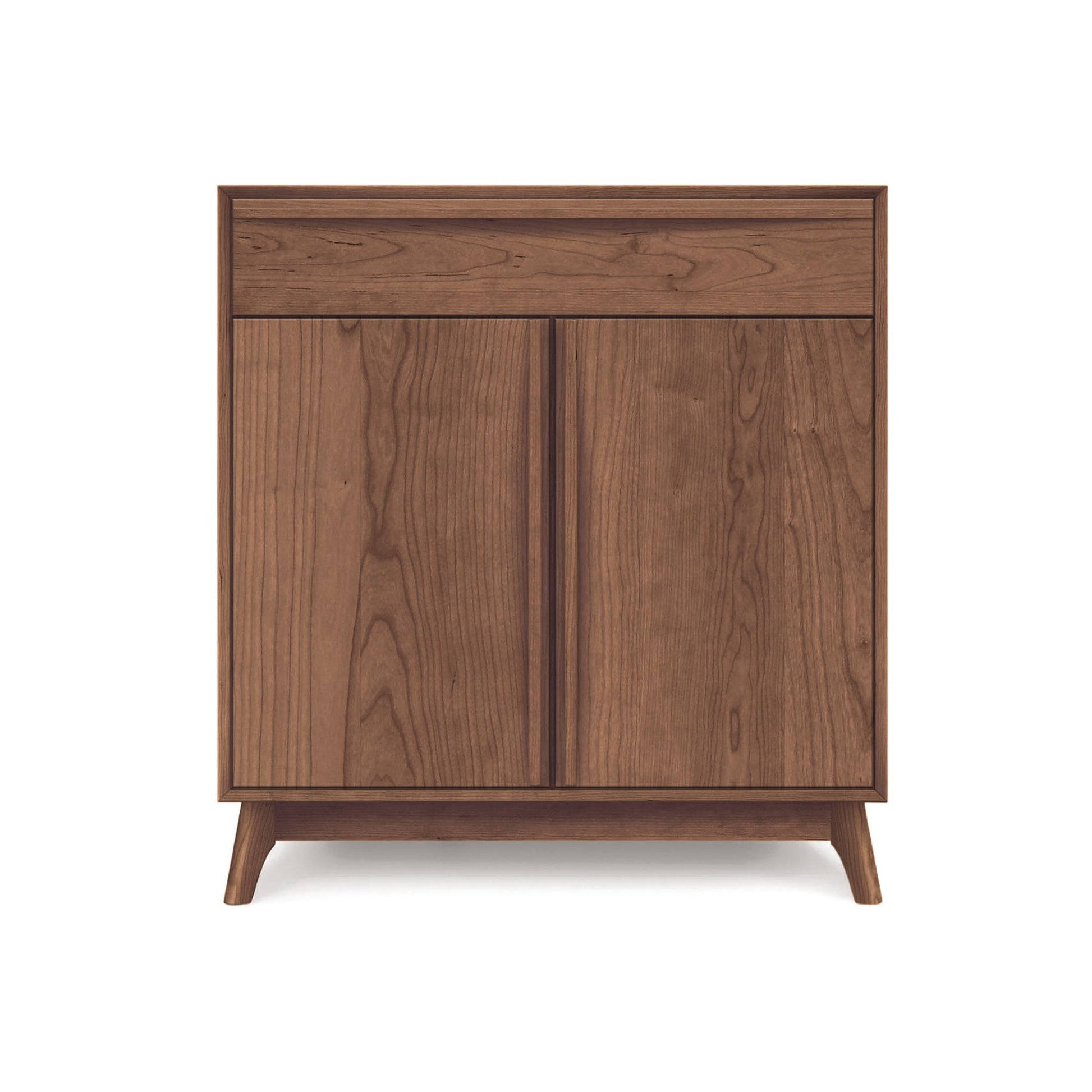 Catalina 1-Drawer, 2-Door Buffet by Copeland Furniture in solid wood with angled legs and mid-century modern design.