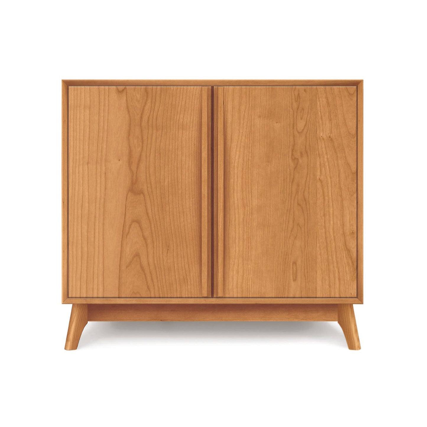 Copeland Furniture Catalina 2-Door Buffet featuring solid wood construction, sleek minimalist design, and signature angled legs.