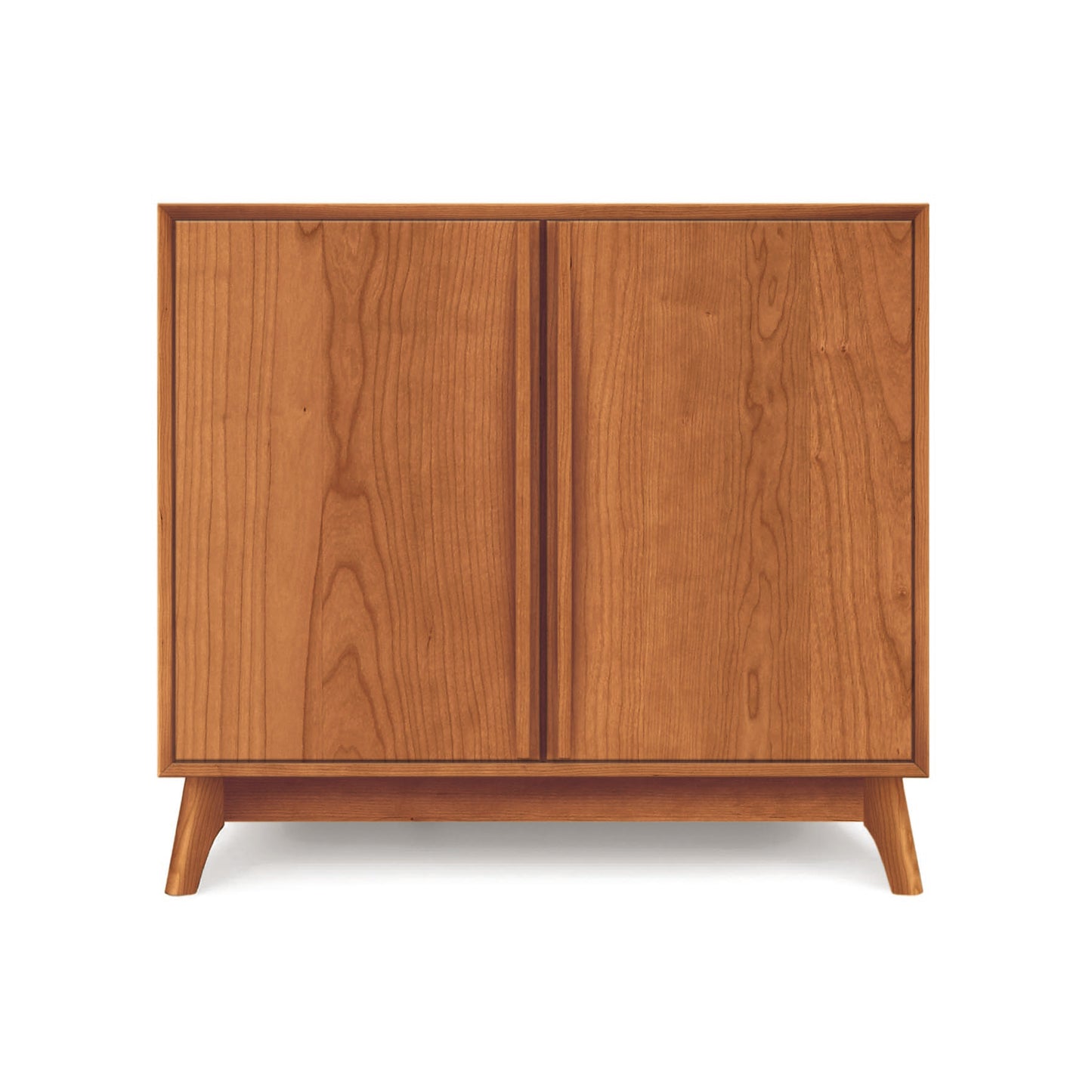 Copeland Catalina 2-Door Buffet with angled legs and mid-century modern design, showcasing sleek hardwood craftsmanship.