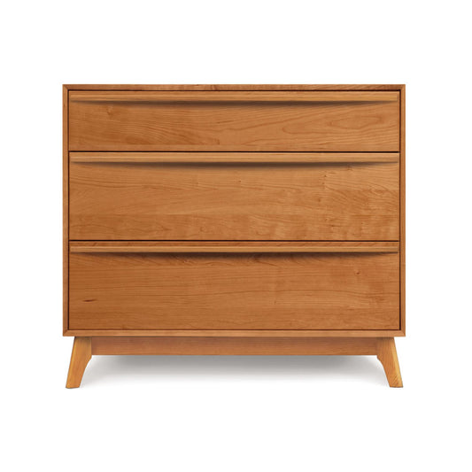 Catalina 3-Drawer Chest by Copeland Furniture with a minimalist design and natural finish, crafted from sustainably harvested woods.