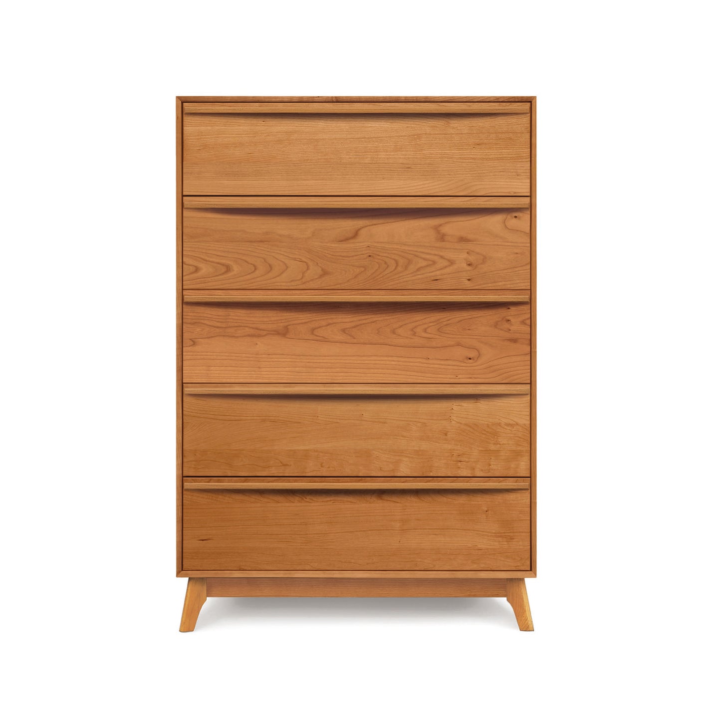 Catalina 5-Drawer Wide Chest by Copeland Furniture, mid-century modern design with a natural finish.