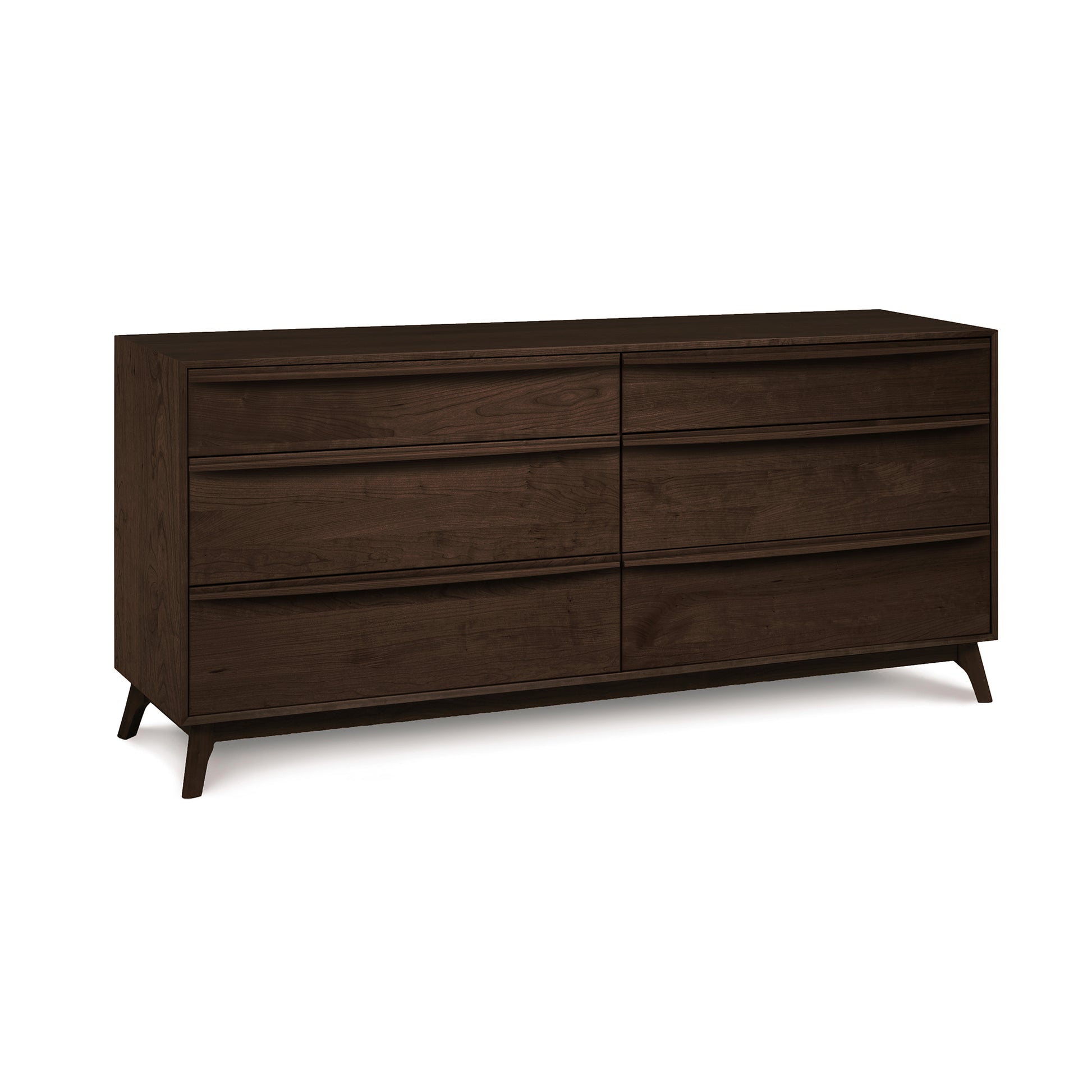 Copeland Furniture Catalina 6-Drawer Dresser, crafted from sustainable wood, featuring angled legs and a sleek design.
