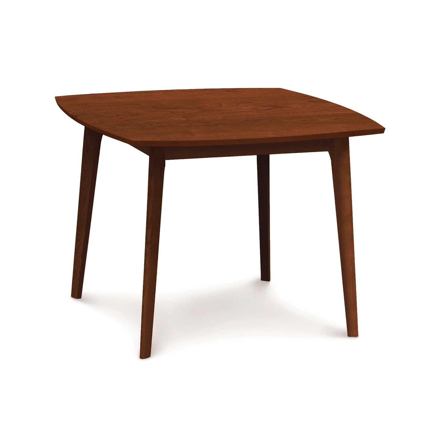 A solid wood Copeland Furniture Catalina Solid-Top Table with a smooth surface and angled legs, isolated on a white background.