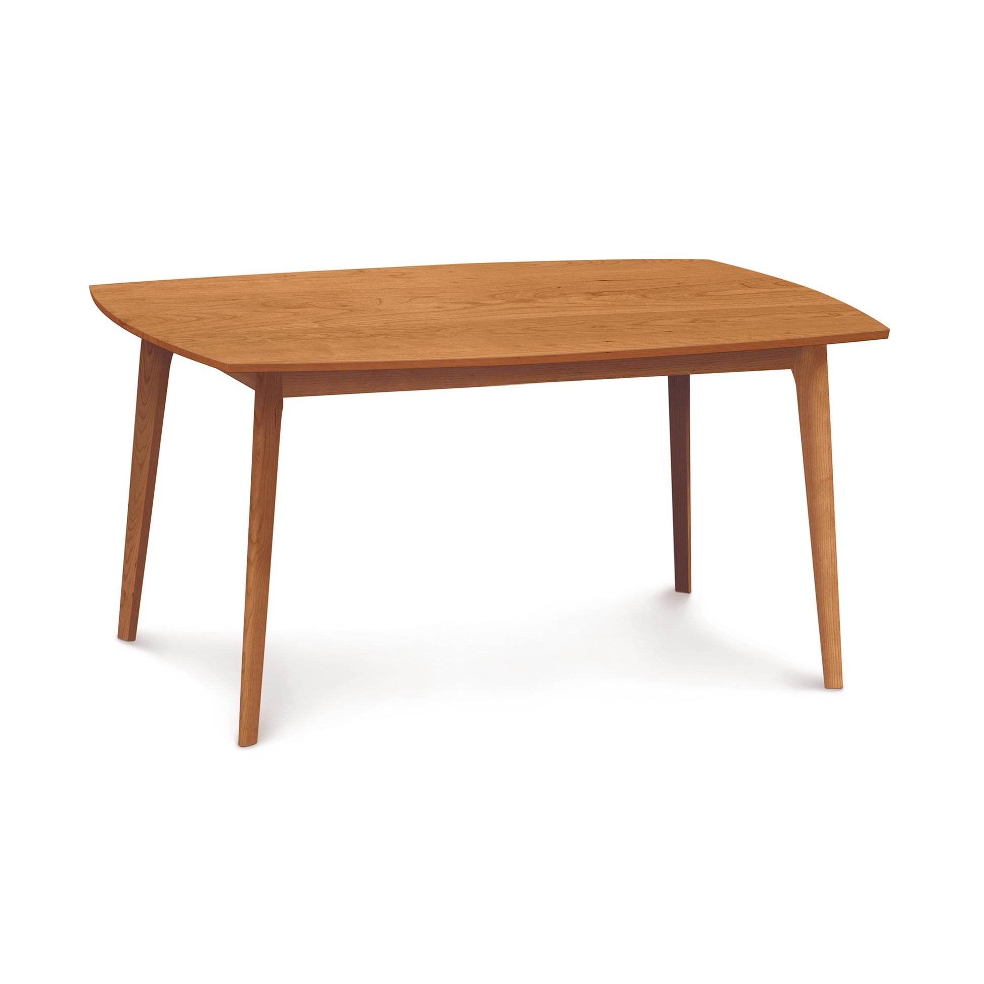 A wooden Copeland Furniture Catalina Solid-Top Table with a simple, modern design and four tapered legs, isolated on a white background.