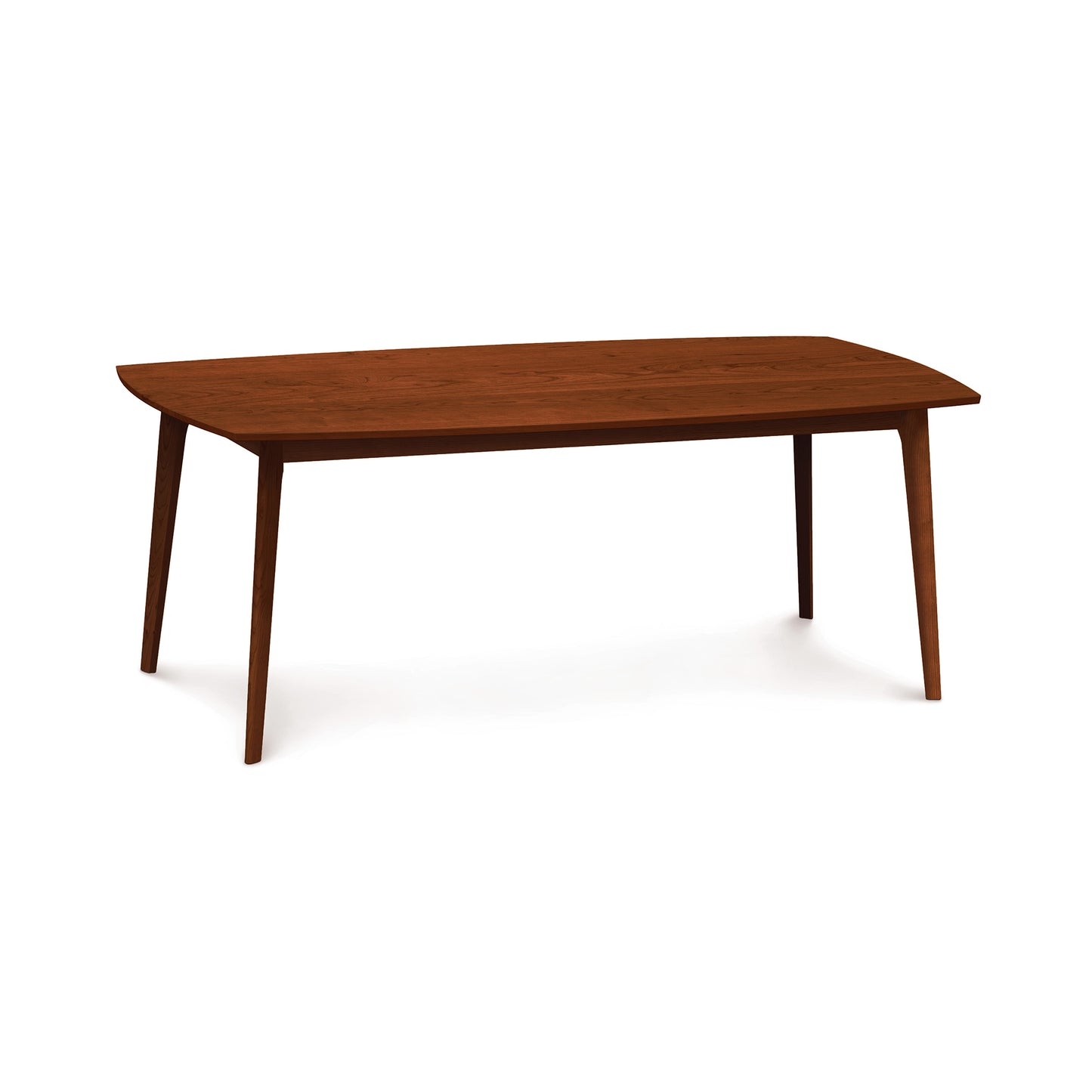 Catalina Solid-Top Table by Copeland Furniture showcasing four tapered legs and refined, handcrafted design. All focus on the table’s elegant wood craftsmanship.