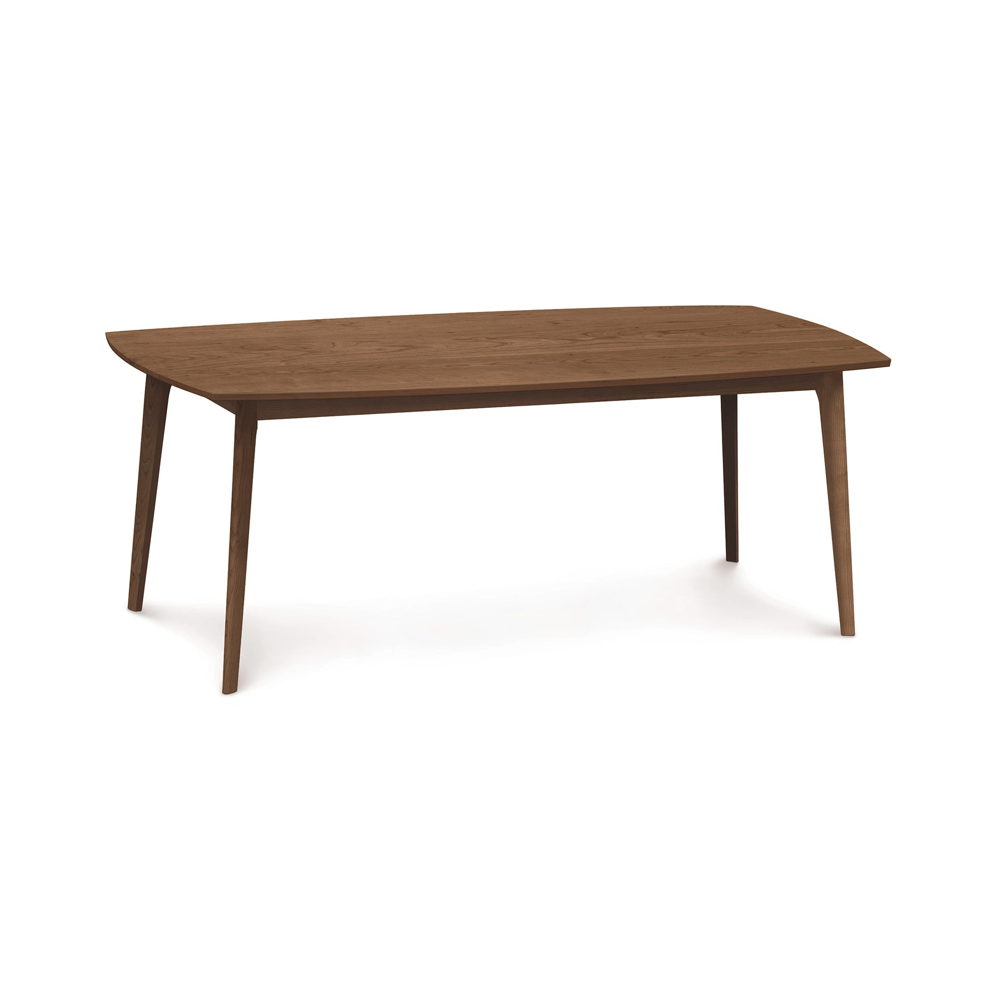 A Catalina Solid-Top Table from Copeland Furniture with a smooth, rectangular top and angled legs on an isolated white background, crafted from sustainably-sourced hardwoods.