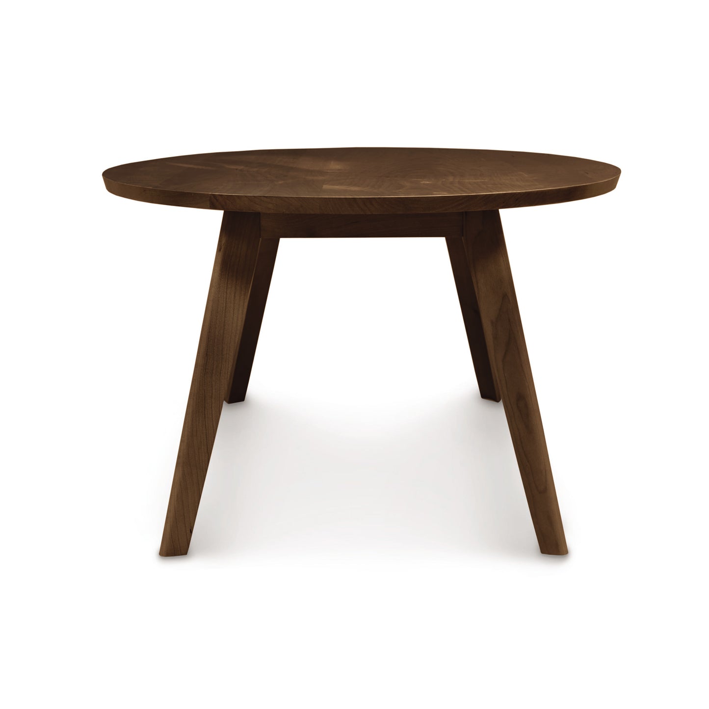 Catalina Side Table by Copeland Furniture with three angled solid wood legs, showcasing its modern design and fine craftsmanship.