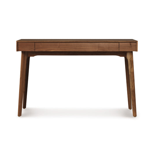 Copeland Furniture Catalina Desk in solid walnut with two drawers and tapered legs.