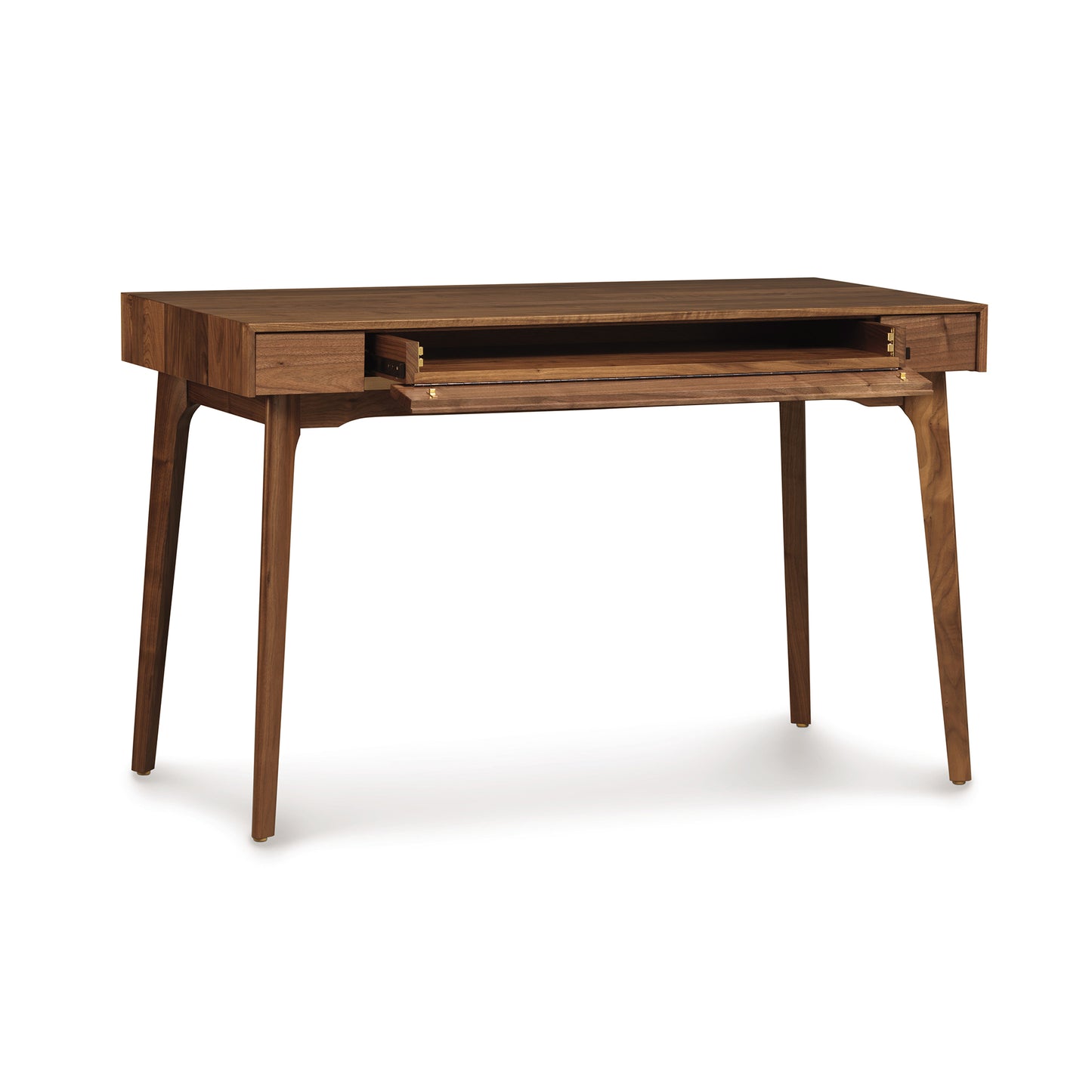 Catalina Desk by Copeland Furniture with tapered legs and sliding tray drawer, handmade in Vermont.