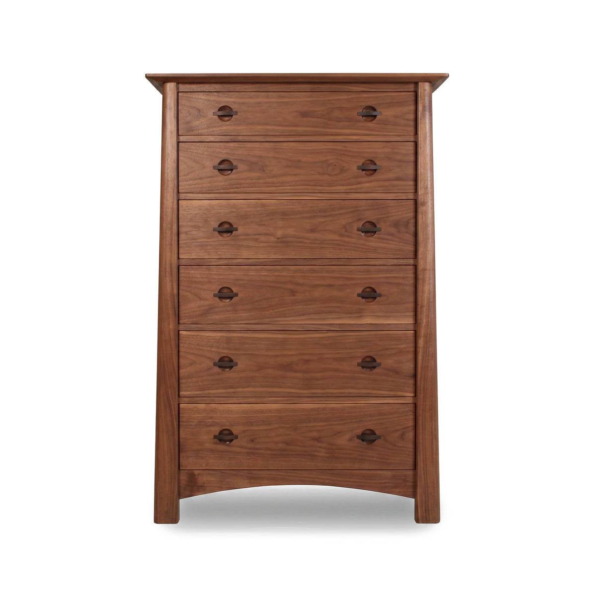 Cherry Moon 6-Drawer Chest in rich dark brown eco-friendly hardwoods by Maple Corner Woodworks.