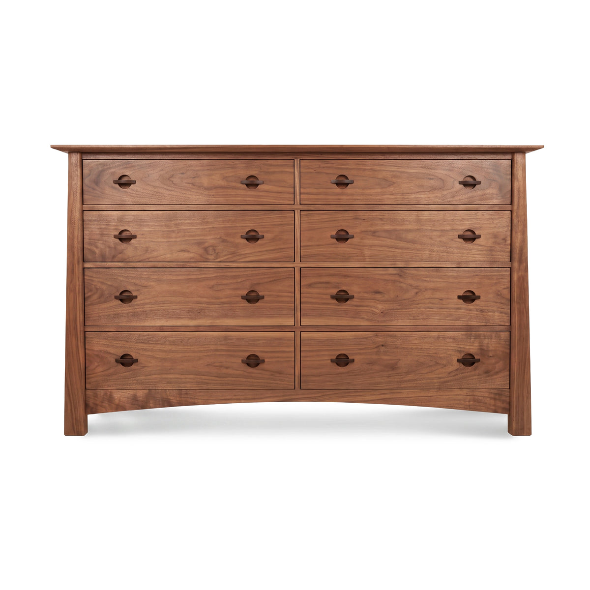 Cherry Moon 8-Drawer Dresser by Maple Corner Woodworks, crafted from solid wood with dark knobs, showcasing elegant American craftsmanship.