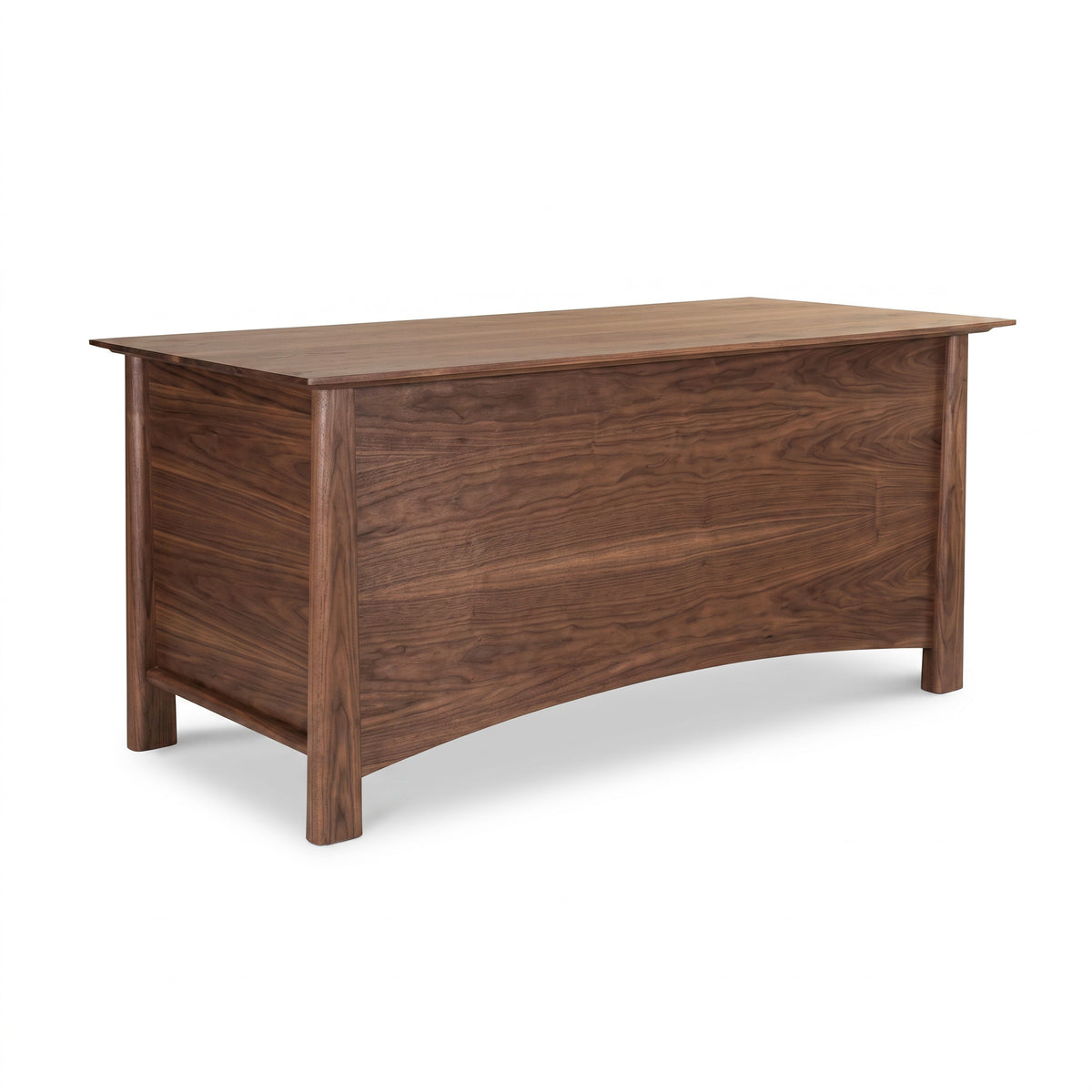 Cherry Moon Blanket Chest by Maple Corner Woodworks showcasing a flat top and solid panels, crafted from rich American hardwoods in a medium brown finish.