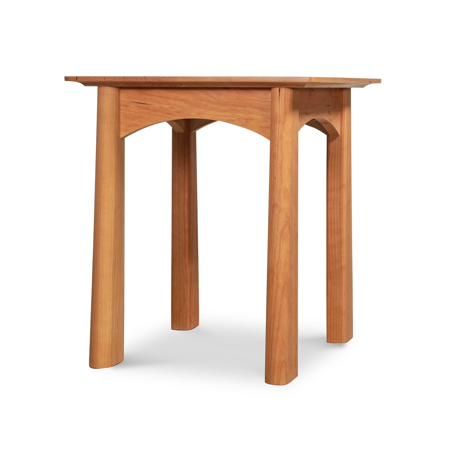 Cherry Moon End Table by Maple Corner Woodworks, handcrafted from solid cherry wood with a natural finish, featuring clean lines and a square design, made in Vermont.