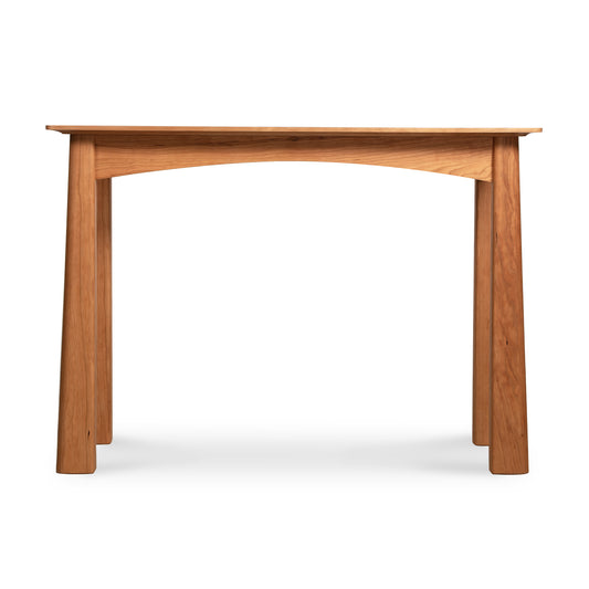 Handcrafted Cherry Moon Sofa Table with four sturdy legs and a sleek rectangular top from Maple Corner Woodworks.
