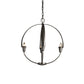 The Hubbardton Forge Cirque Chandelier, handcrafted in Vermont, offers stunning illumination with its sleek black metal design and three candle holders.