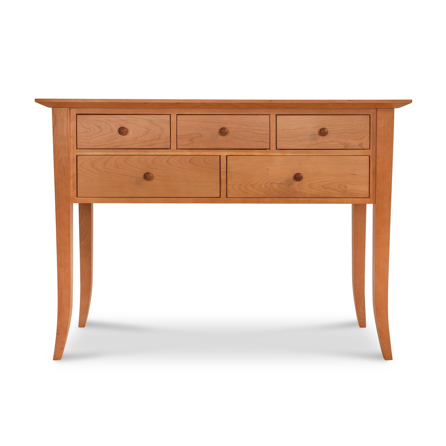 Lyndon Furniture Classic Shaker Flare Leg 48" Hunt Board with five drawers, showcasing timeless craftsmanship and eco-friendly hardwood design.