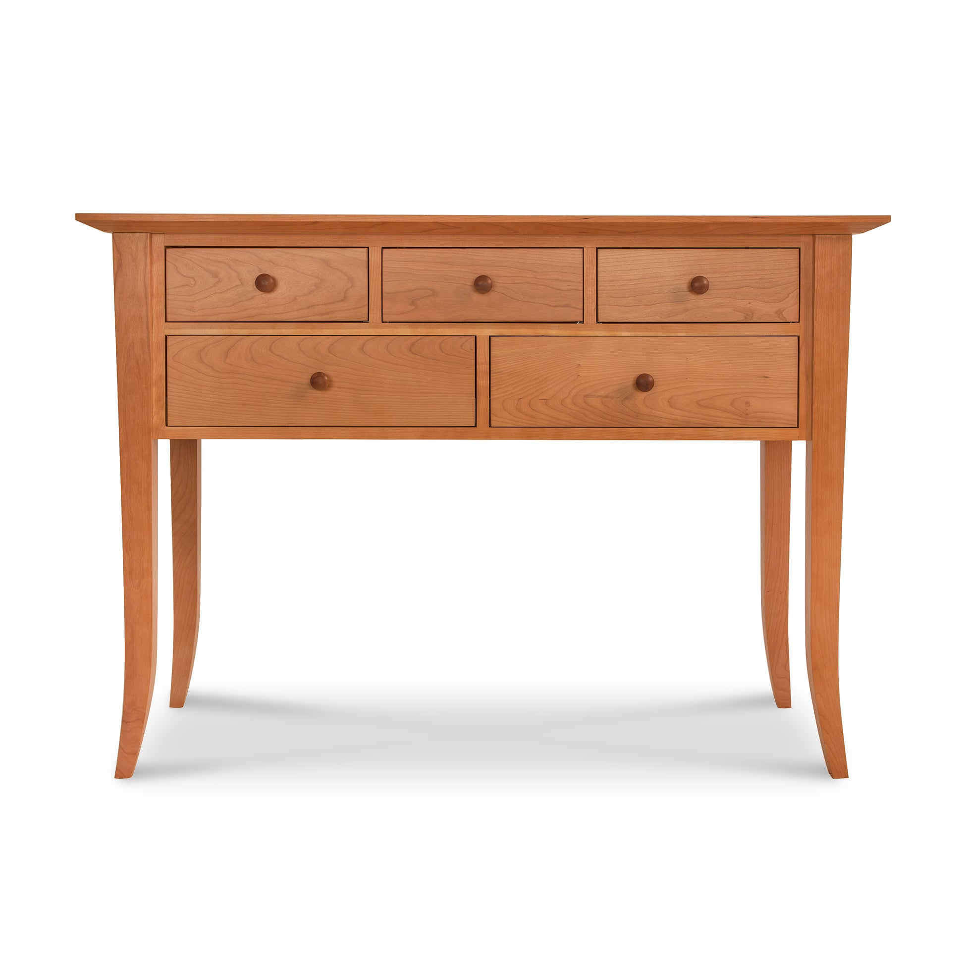 Lyndon Furniture Classic Shaker Flare Leg 48" Hunt Board with five drawers, showcasing timeless craftsmanship and eco-friendly hardwood design.
