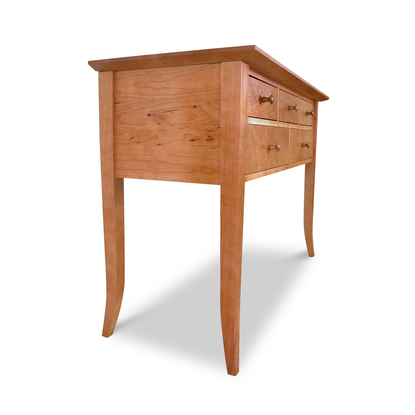 Lyndon Furniture Classic Shaker Flare Leg 48" Hunt Board featuring two drawers and elegant tapered legs crafted from eco-friendly wood.