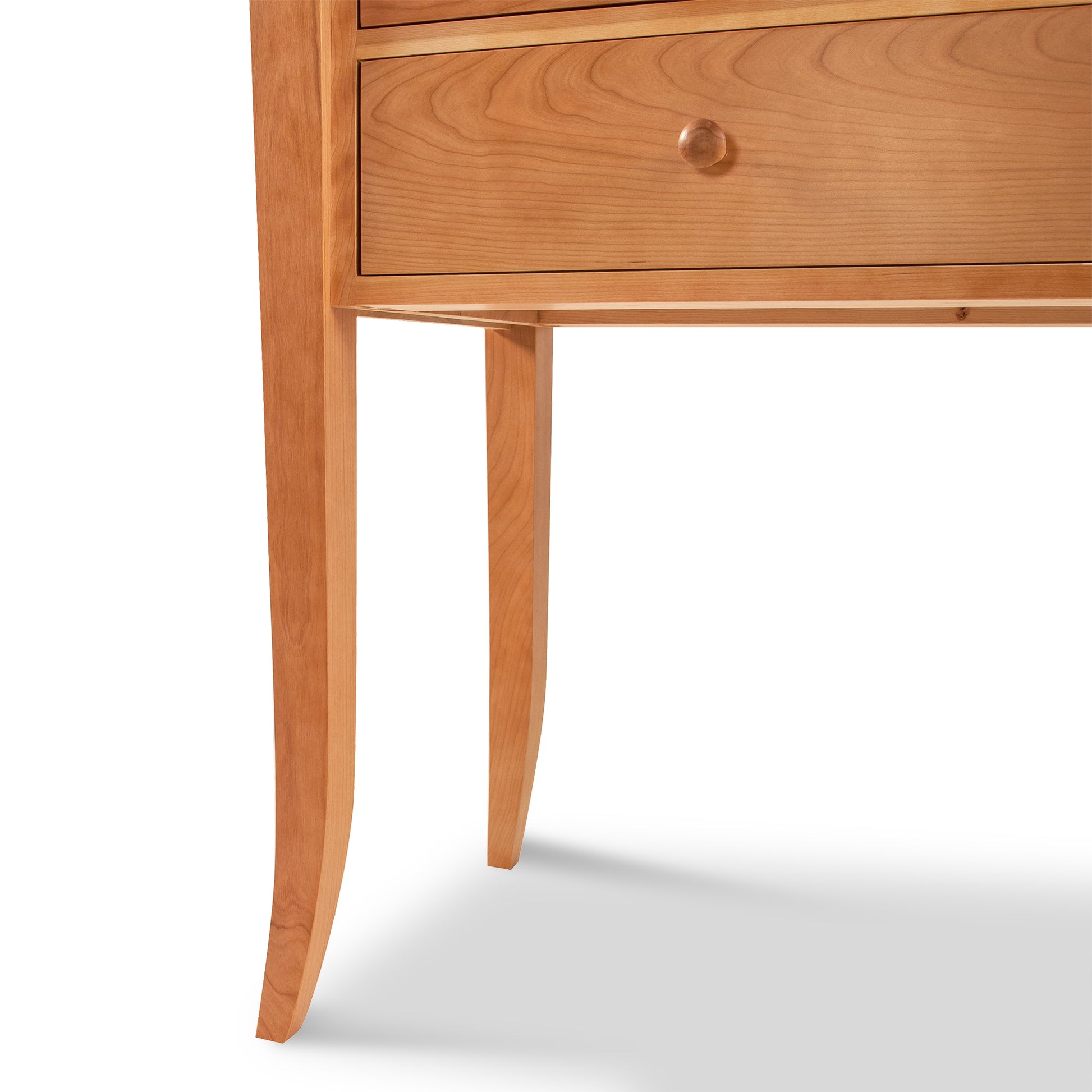 Lyndon Furniture Classic Shaker Flare Leg 48" Hunt Board, handcrafted with two drawers and round knobs in solid wood.