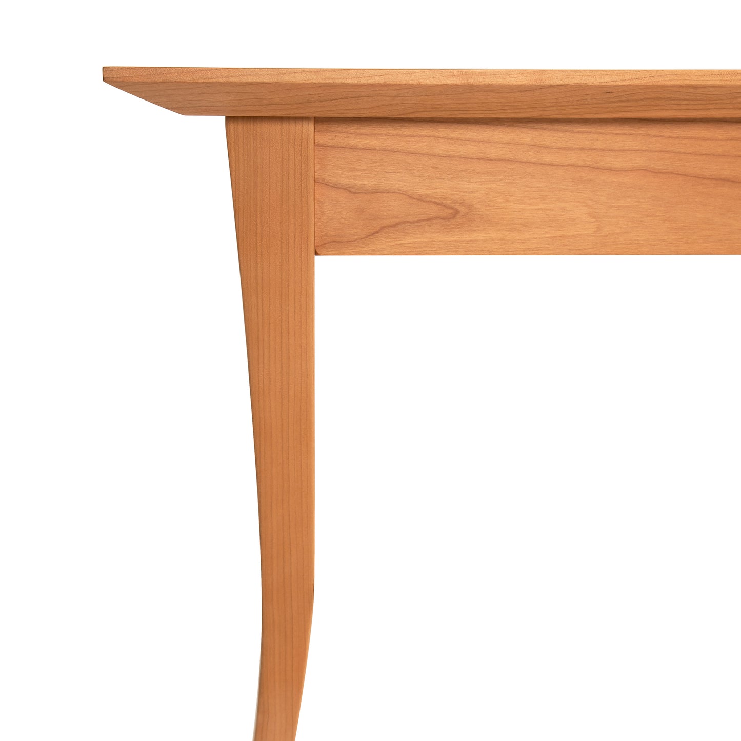 Classic Shaker Flare Leg Coffee Table by Lyndon Furniture, featuring a curved leg and straight apron in handcrafted hardwood.