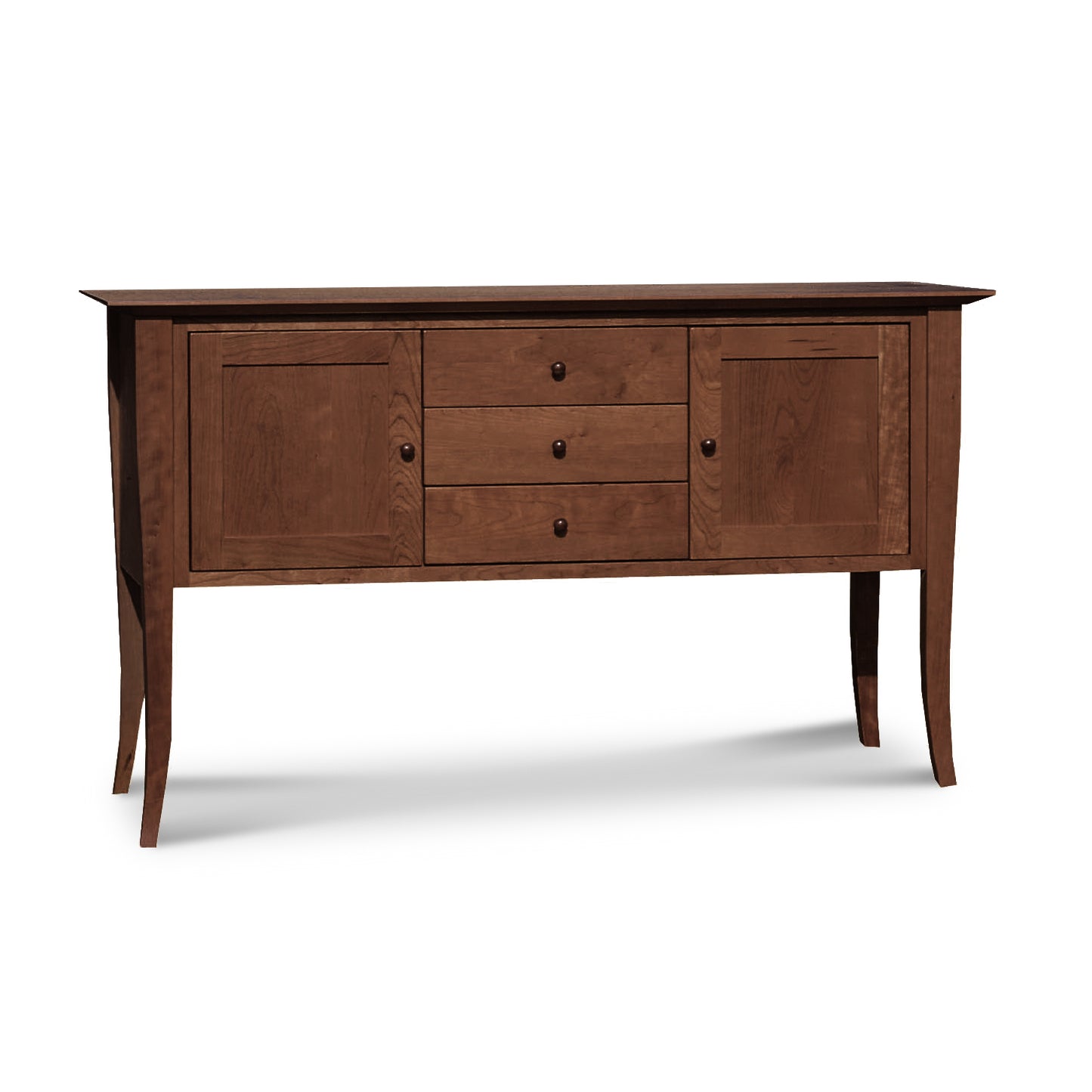 Classic Shaker Flare Leg Small Buffet by Lyndon Furniture, crafted from solid hardwoods with elegant tapered legs and quality Vermont craftsmanship.