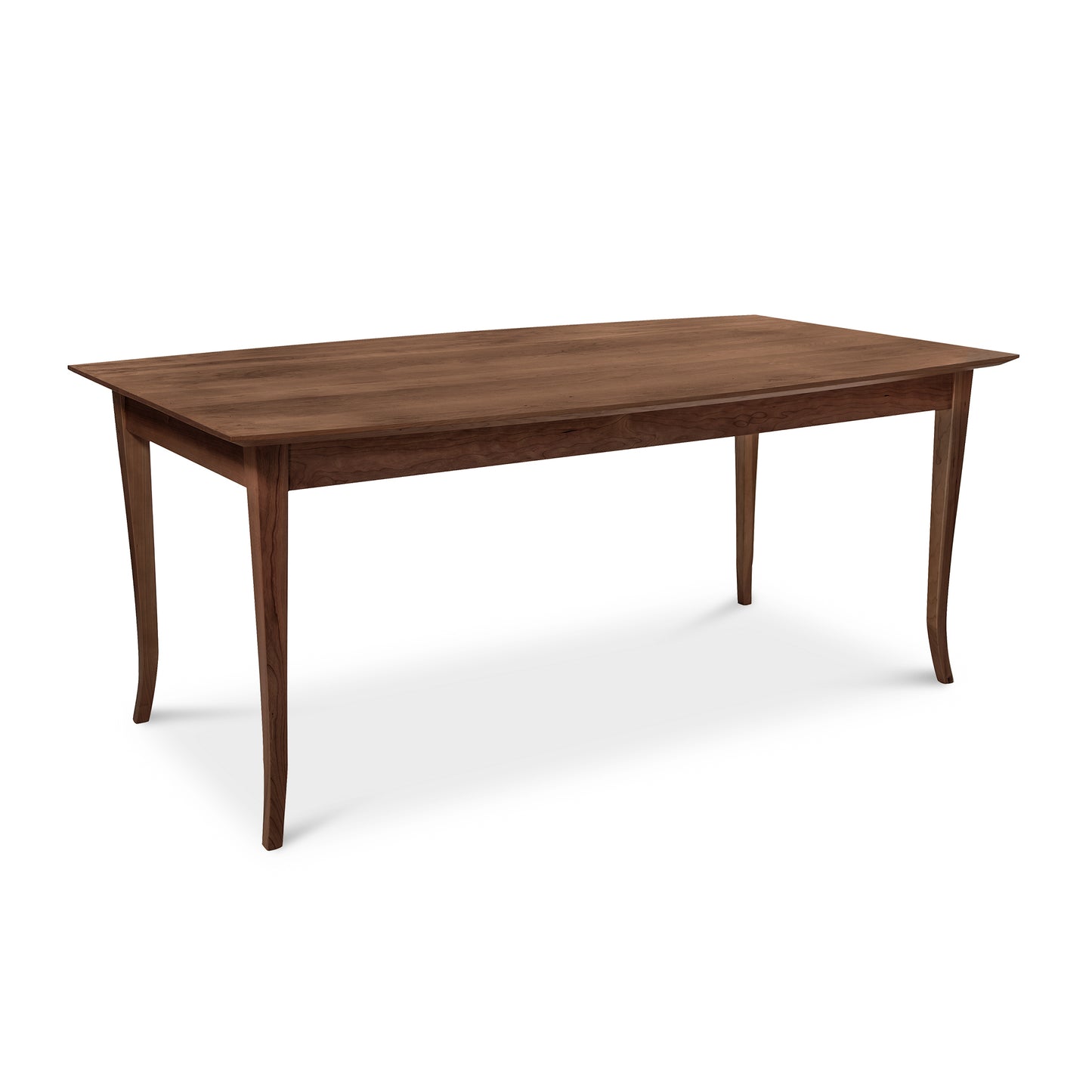 Lyndon Furniture Classic Shaker Flare Leg Solid Boat Top Table featuring elegant flared legs and a smooth, curved top in solid wood craftsmanship.