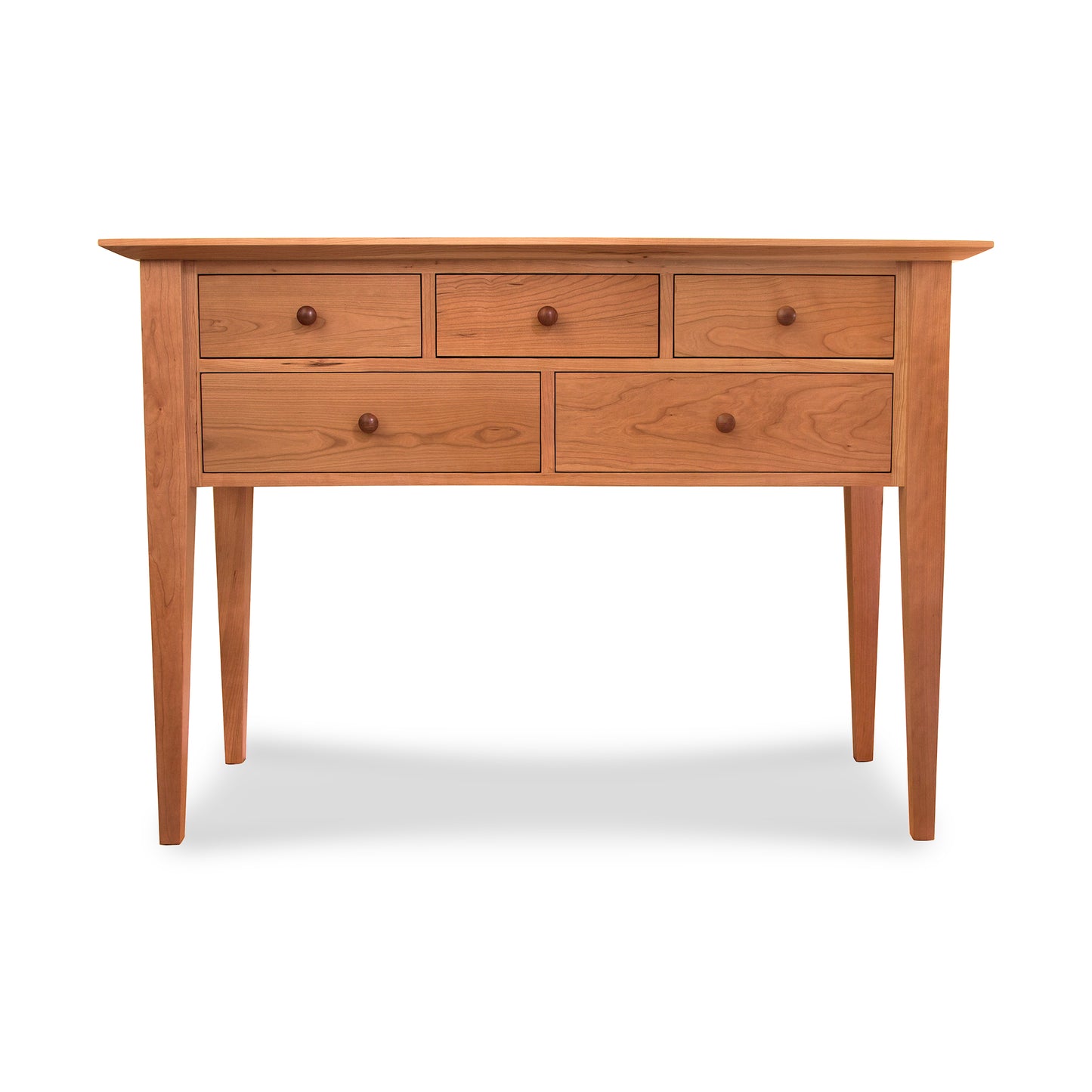 Lyndon Furniture Classic Shaker Hunt Board with five drawers, crafted from sustainable wood in a timeless Shaker design.