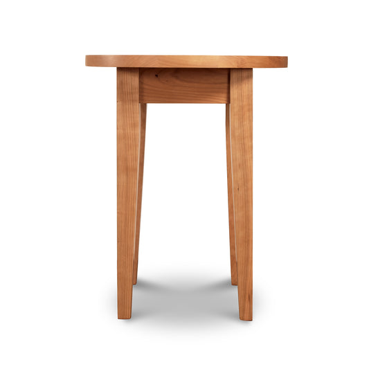 Classic Shaker Round End Table by Lyndon Furniture, crafted from sustainably sourced wood with four straight legs and a smooth round top.