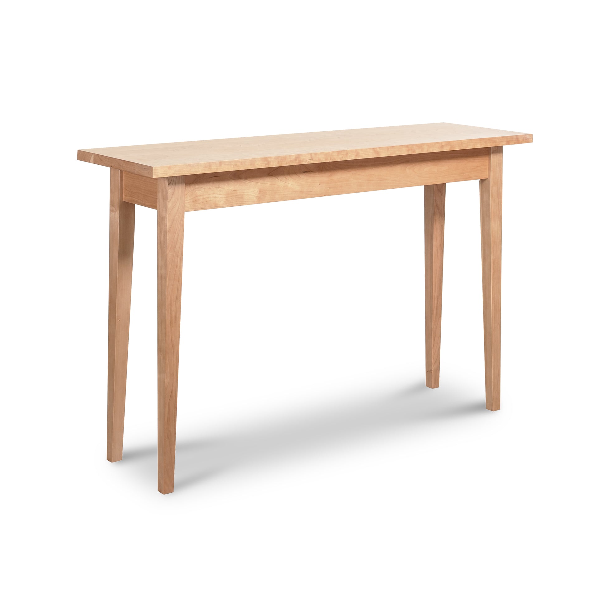 Lyndon Furniture Classic Shaker Sofa Table with natural cherry finish, rectangular top, and elegant tapered legs.