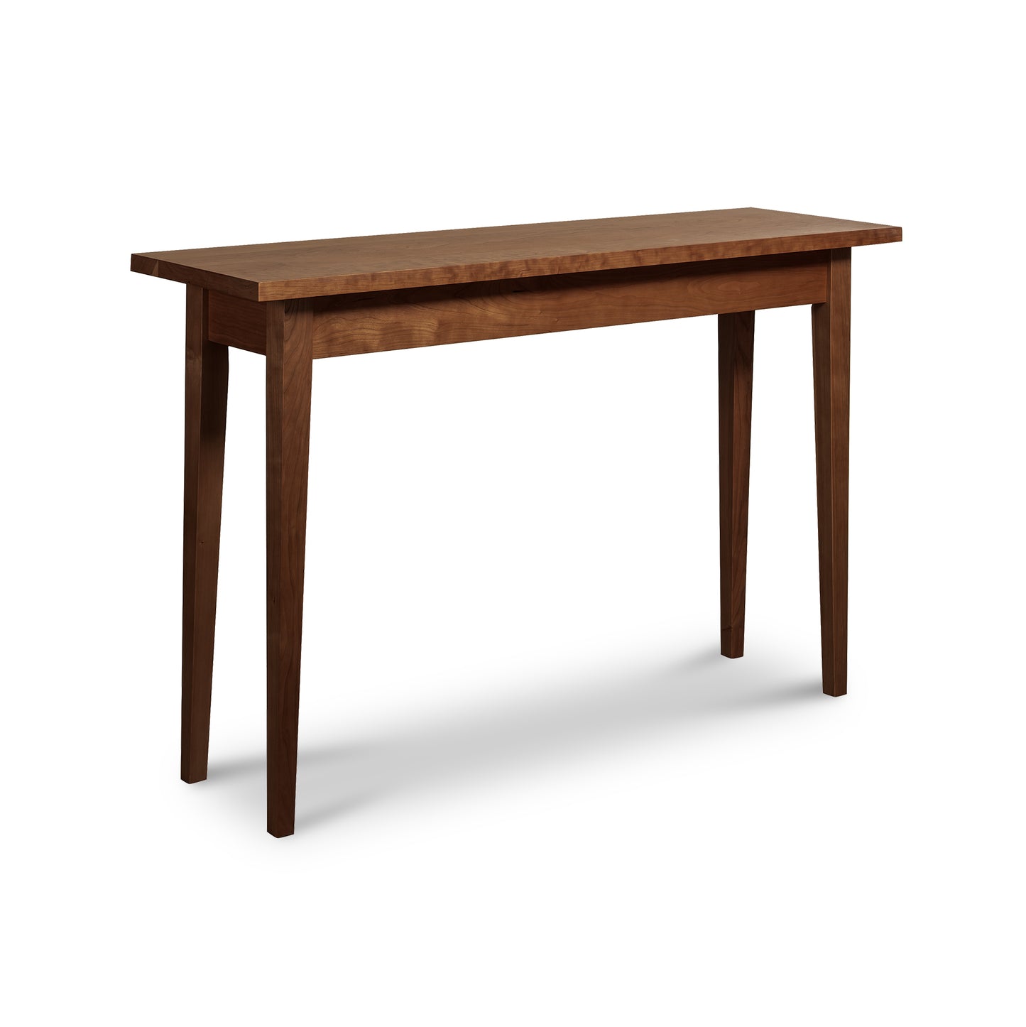 Lyndon Furniture Classic Shaker Sofa Table in natural cherry with four tapered legs and a smooth rectangular top.