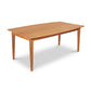 A Classic Shaker Solid Boat Top Table by Lyndon Furniture made of solid hardwood on a white background.