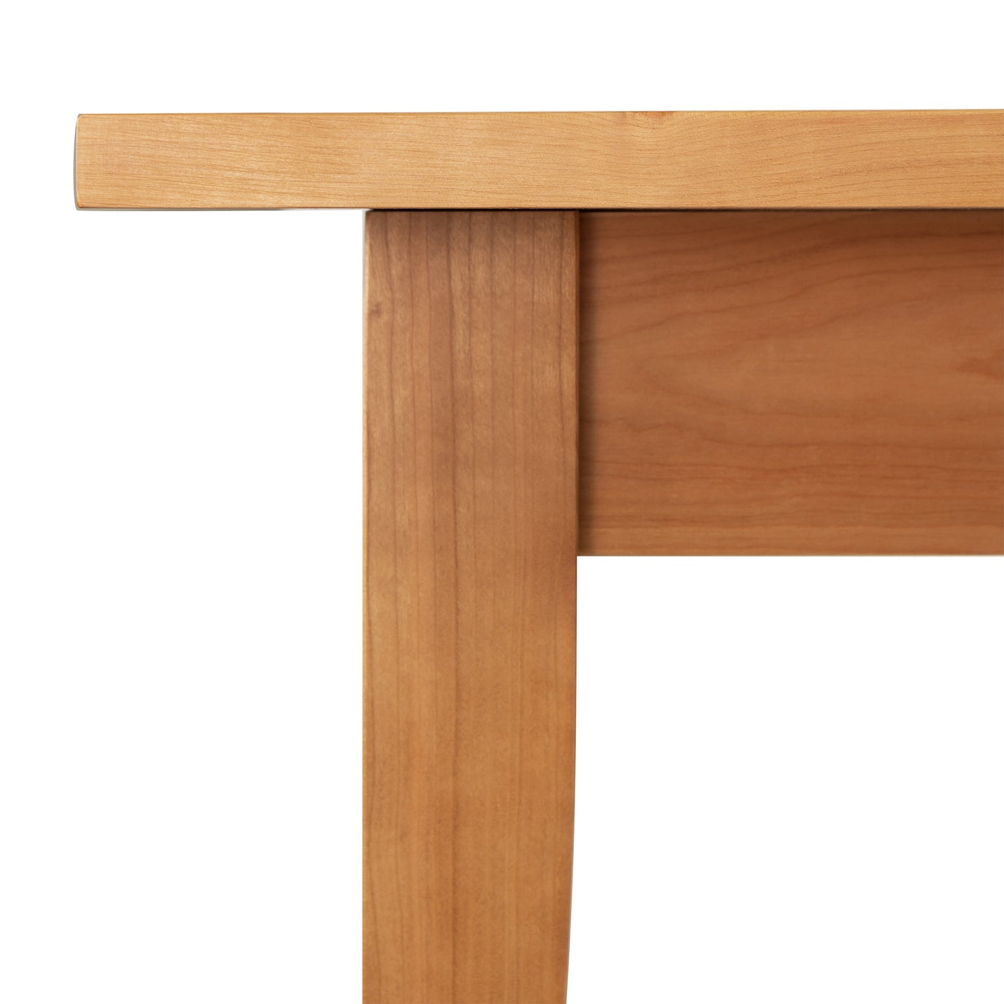 Classic Shaker Solid Boat Top Table by Lyndon Furniture featuring natural hardwood tabletop and detailed legs in a close-up view.