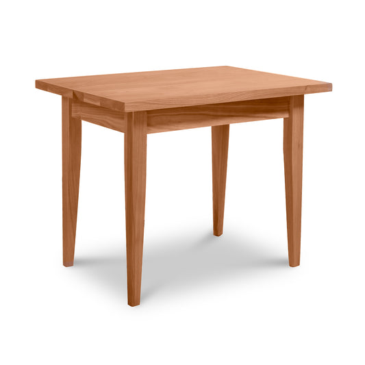 A Lyndon Furniture classic Shaker end table made of wood, featuring two legs, placed on a clean and elegant white background.