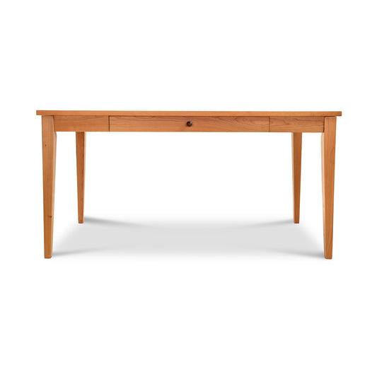 Classic Shaker Writing Desk by Lyndon Furniture in natural wood, with tapered legs and a single drawer, handcrafted from sustainable materials.