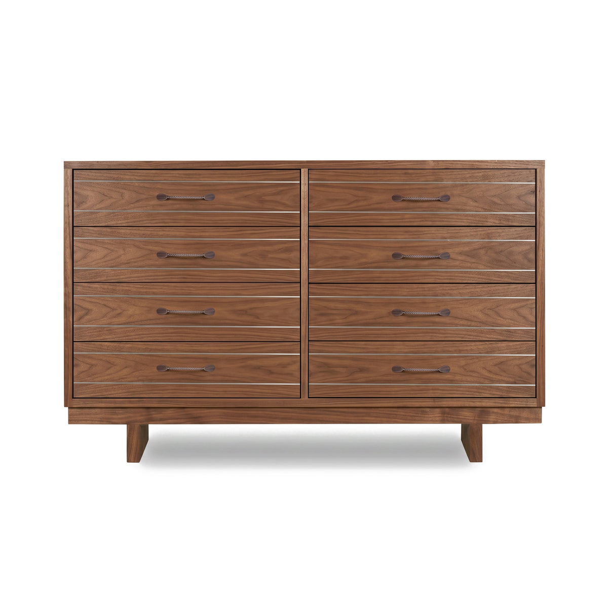 Contemporary Cable 8-Drawer Dresser in walnut by Vermont Furniture Designs, handcrafted with a minimalist, American made design.