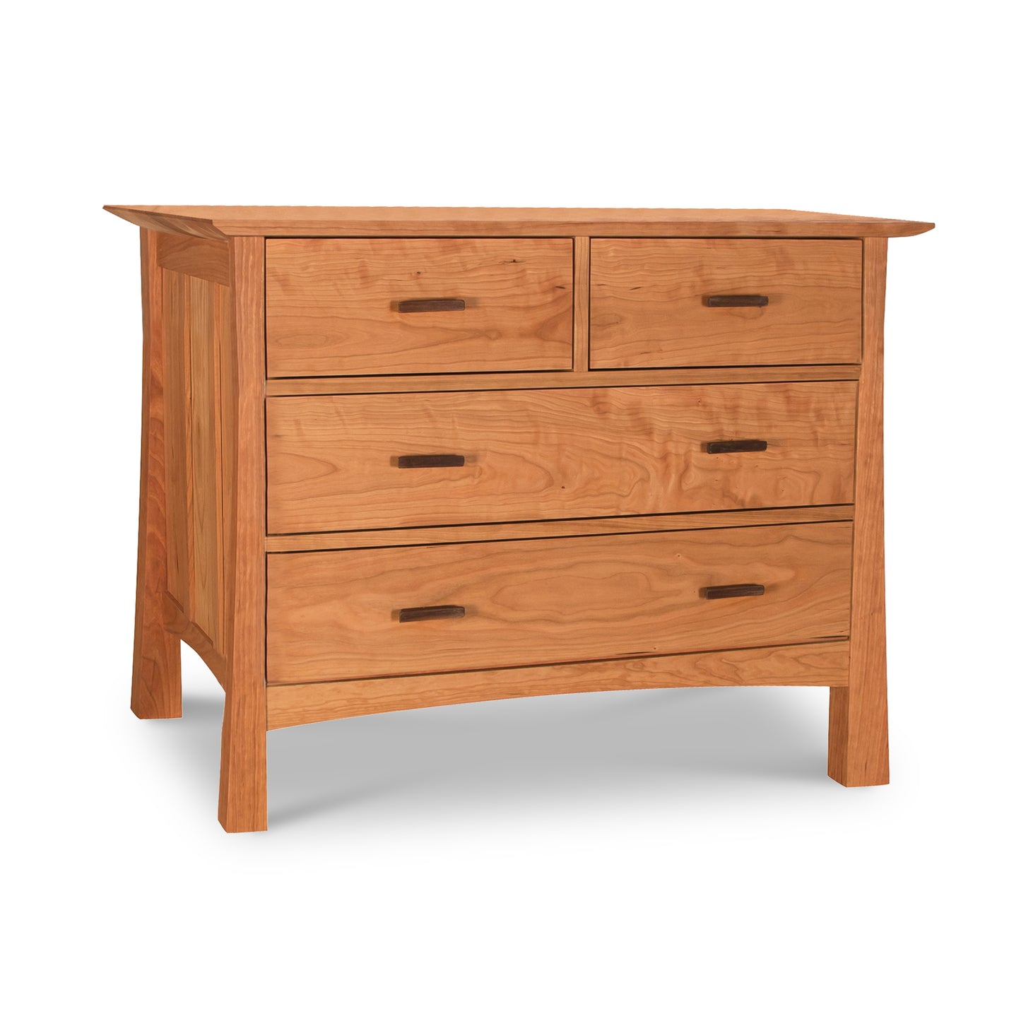 Contemporary Craftsman 4-Drawer Chest by Vermont Furniture Designs, crafted from solid hardwoods, showcasing its sleek design and fine craftsmanship.