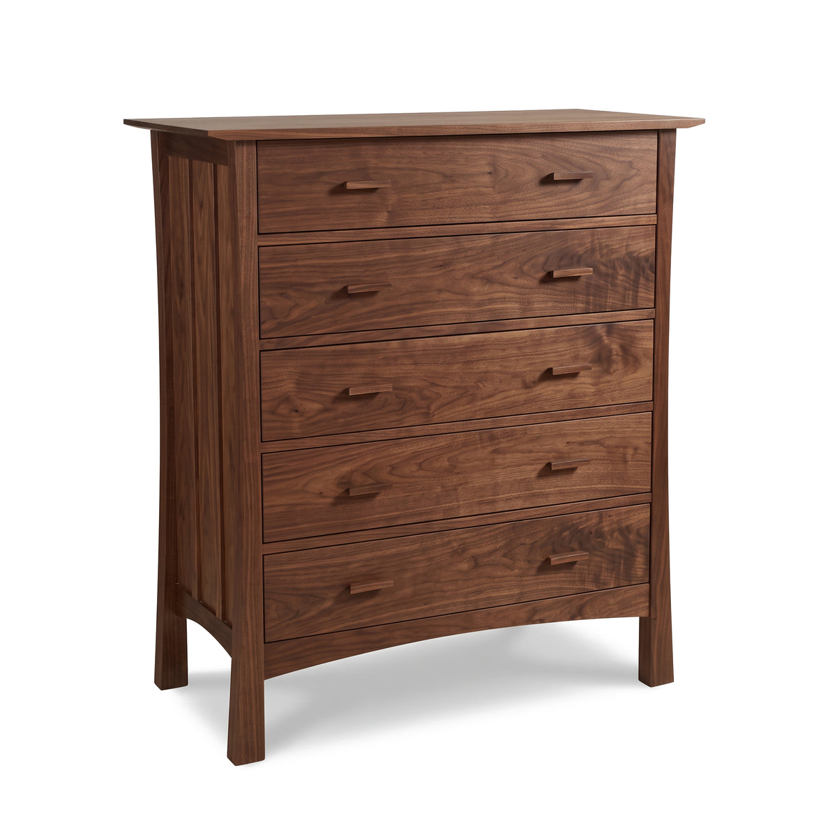 Contemporary Craftsman 5-Drawer Chest by Vermont Furniture Designs in eco-friendly hardwood, American made, elegant storage solution.