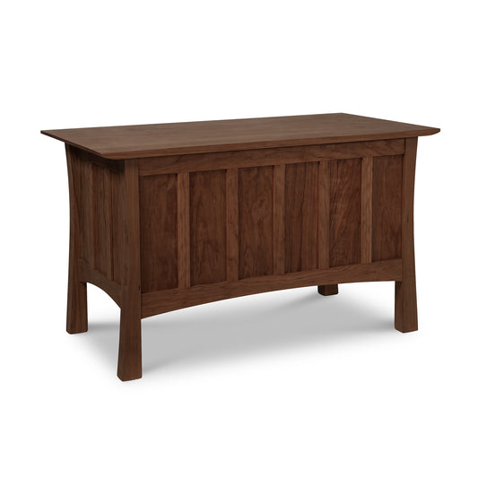 Contemporary Craftsman Blanket Chest made of solid wood with paneled sides and a flat lid, handcrafted by Vermont Furniture Designs.